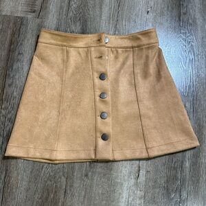 Windsor Tan Mini Skirt with Button Detail